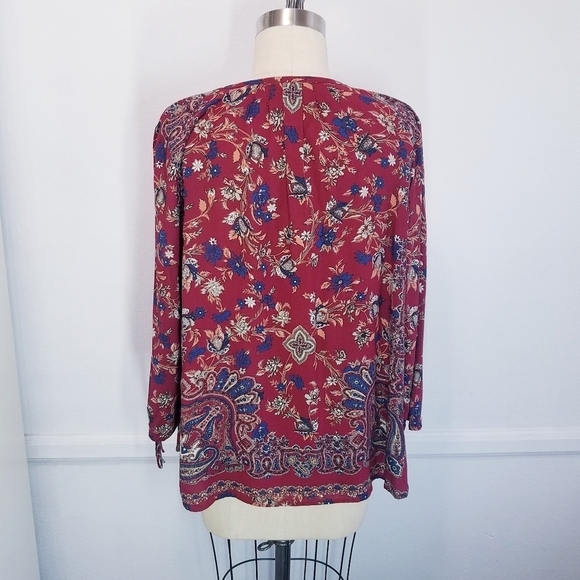 🌸 Lucky Brand | Bohemian Floral Jersey Top S - Picture 5 of 13